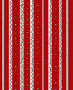 Bold Red Starburst Zigzag Stripe Rug