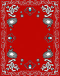 Red Agate Stone Floral Swirl Rug