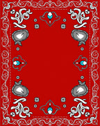 Red Agate Stone Floral Swirl Rug