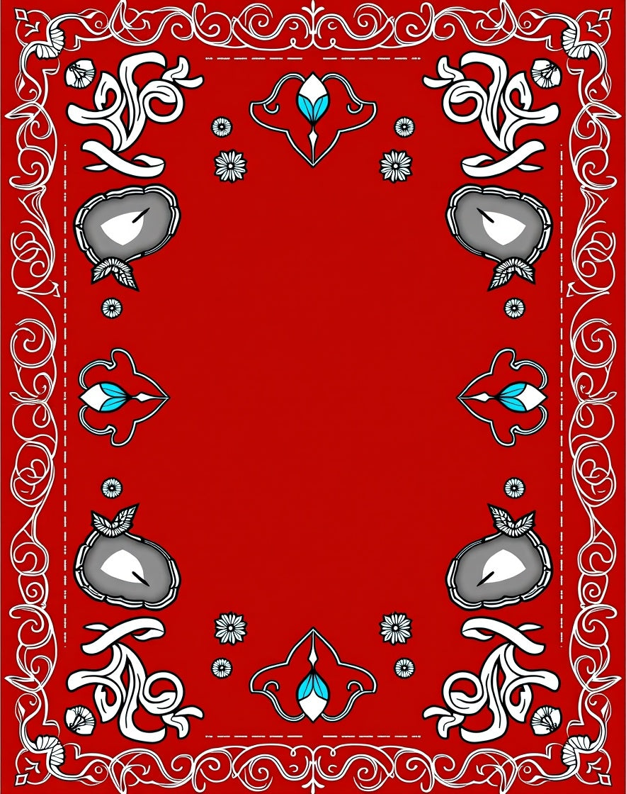 Red Agate Stone Floral Swirl Rug
