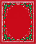 Festive Red Holly Berry Border Rug