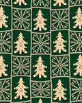 Green Forest Christmas Tree Snowflakes Rug