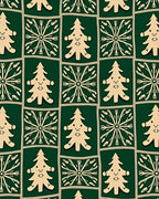 Green Forest Christmas Tree Snowflakes Rug