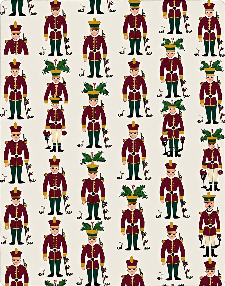 Crimson Soldiers with Green Foliage Accents Rug