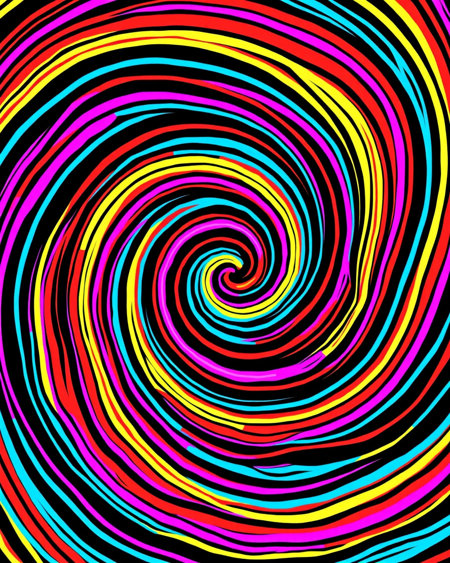 Vibrant Retro Swirl Rug