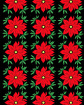 Bold Red Floral Poinsettia Foliage Rug