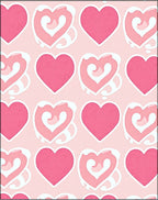 Pink Hearts Repeating Pattern Rug