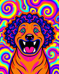 Psychedelic Orange Lion Swirl Rug