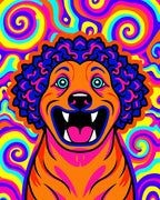Psychedelic Orange Lion Swirl Rug