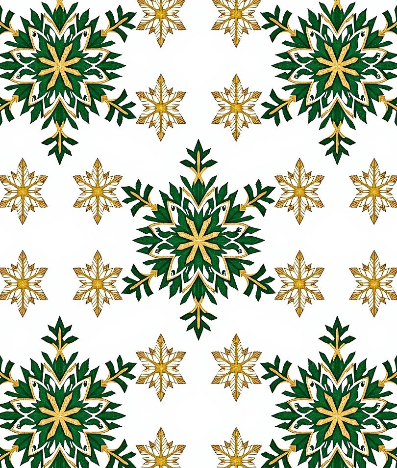 Emerald Gold Snowflake Medallion Rug