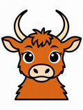 Cute Brown Highland Cow Portrait Rug