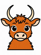 Cute Brown Highland Cow Portrait Rug
