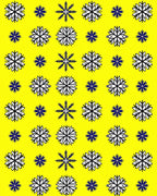 Bright Yellow Snowflake Repeating Pattern Rug