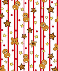 Red White Striped Gingerbread Friends Rug
