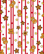 Red White Striped Gingerbread Friends Rug