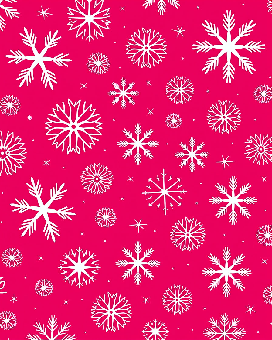 Fuchsia Snowflake Scatter Graphic Rug