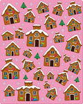 Gingerbread Houses Snow Christmas Scene Rug