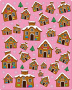 Gingerbread Houses Snow Christmas Scene Rug