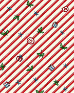 Red White Stripe Holly Gifts Rug