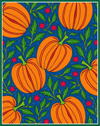Vibrant Orange Pumpkin Floral Sprig Rug