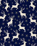 Cream Reindeer Starry Night Navy Rug
