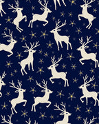 Cream Reindeer Starry Night Navy Rug