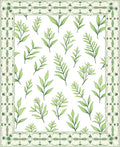 Light Green Leafy Border Botanical Rug