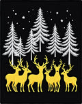 Golden Deer Among Winter Trees Rug
