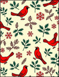 Cardinal Snowflakes and Twig Medley Rug