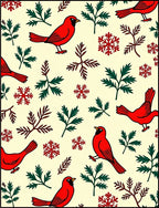 Cardinal Snowflakes and Twig Medley Rug