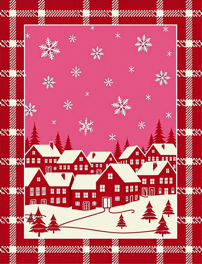 Cozy Winter Village Snowflake Scatter Rug