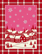 Cozy Winter Village Snowflake Scatter Rug