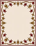 Maroon Gold Star Border Frame Rug