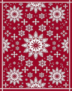 Crimson Snowflake Medallion Arrangement Rug