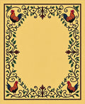 Farmhouse Rooster Floral Border Rug