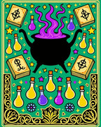 Whimsical Cauldron Purple Amethyst Potion Rug