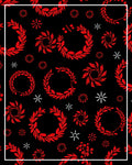 Crimson Leaf Wreath Snowflake Contrast Rug