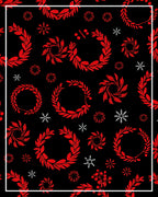 Crimson Leaf Wreath Snowflake Contrast Rug
