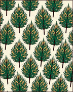 Forest Green Pine Needle Repeating Rug
