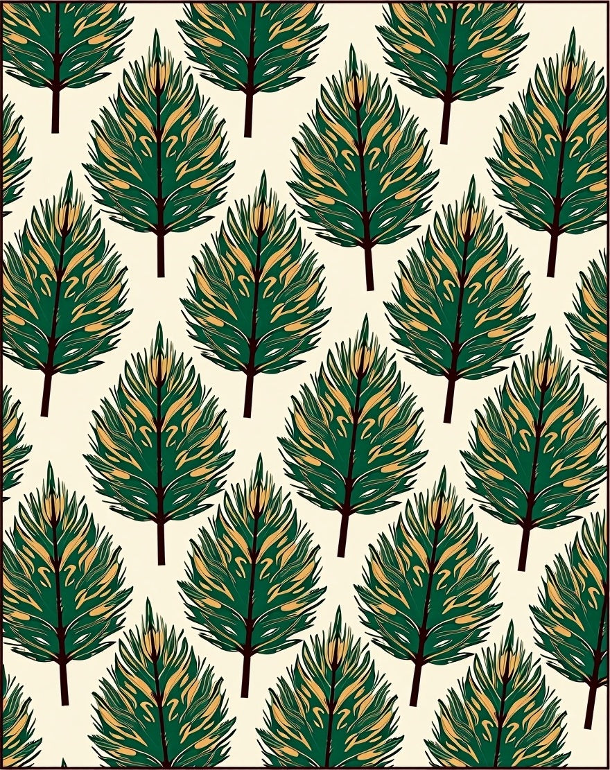 Forest Green Pine Needle Repeating Rug