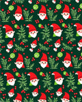 Festive Red Gnome Evergreen Berries Repeat Rug