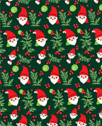 Festive Red Gnome Evergreen Berries Repeat Rug