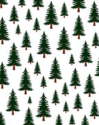 Dark Green Pine Forest Grove Repeating Rug