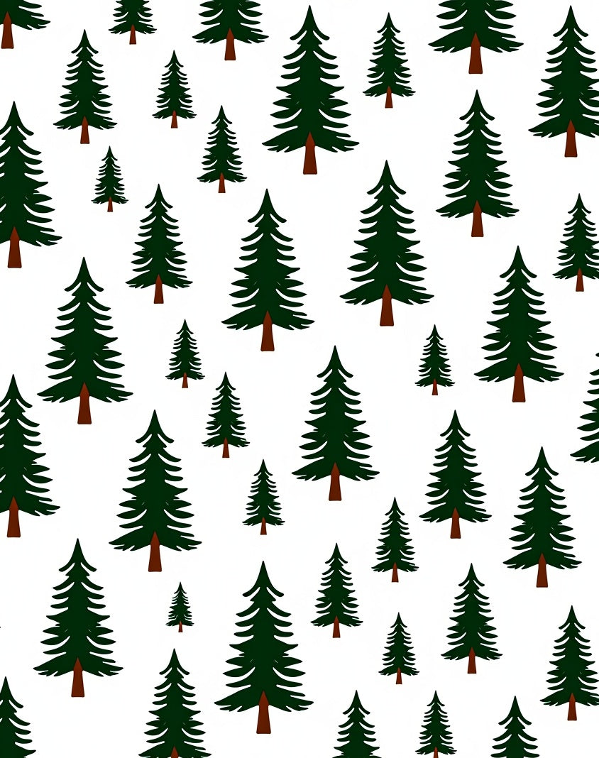 Dark Green Pine Forest Grove Repeating Rug
