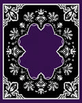 Deep Purple White Floral Medallion Border Rug