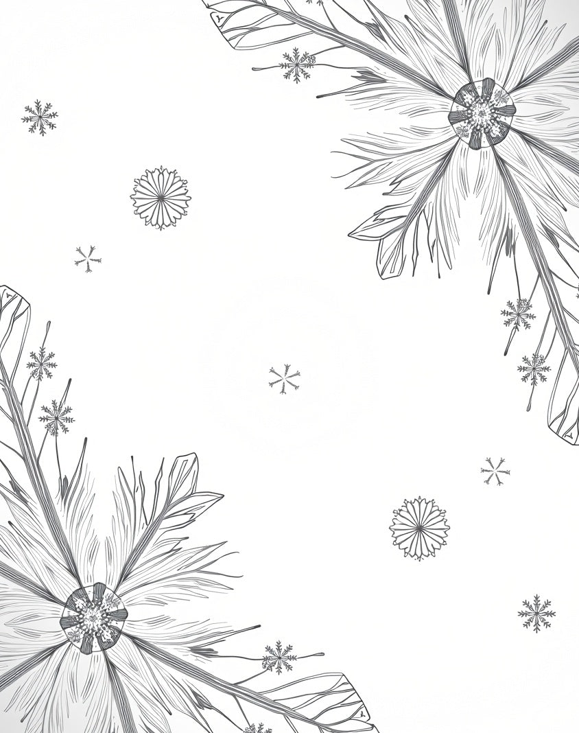 Ornate White Snowflake Cascade Rug