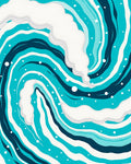 Oceanic Turquoise Swirl Wave Rug
