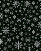 White Snowflake Scatter Dark Background Rug