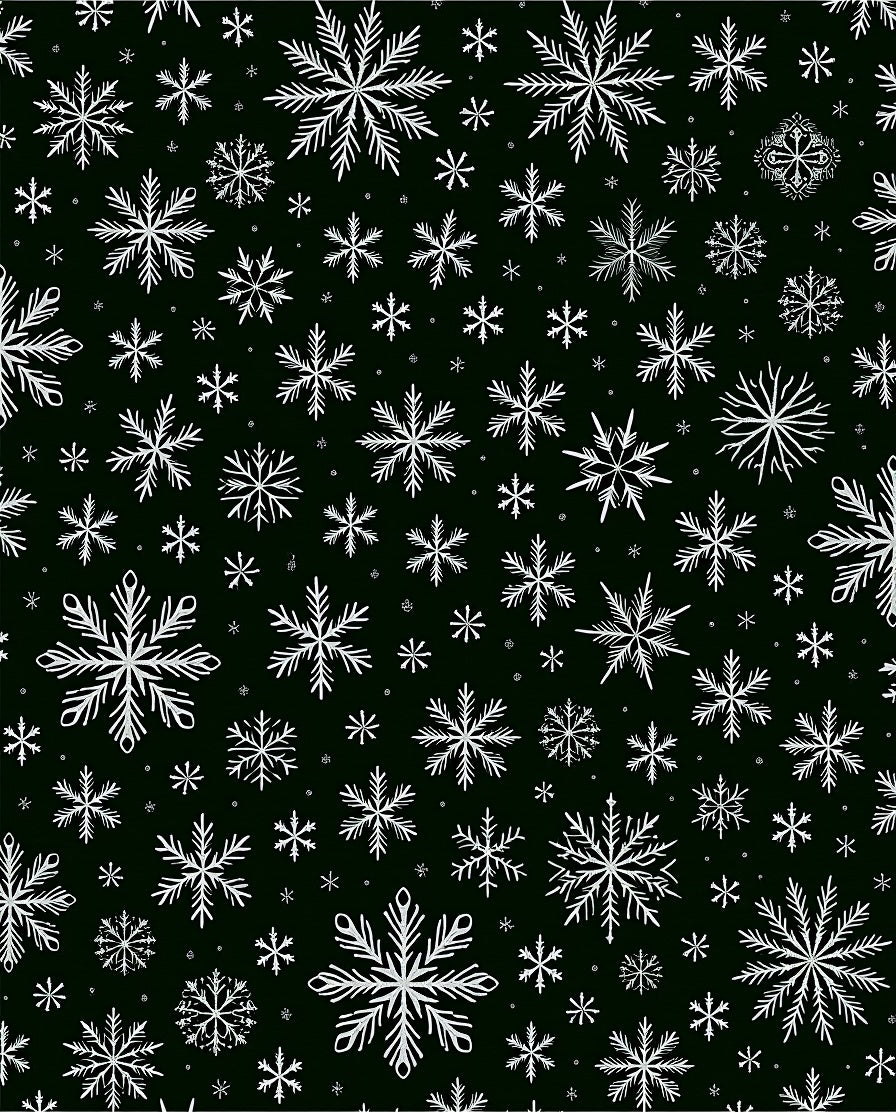 White Snowflake Scatter Dark Background Rug
