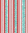 Whimsical Red Turquoise Stripe Swirl Rug